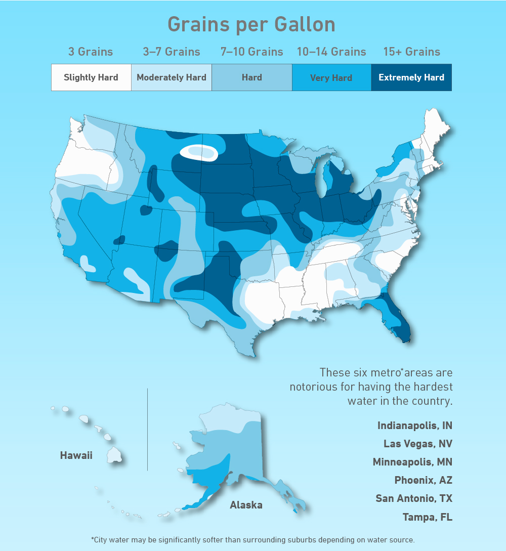 Hard Water Map Usa US Hard Water Map | HomeWater 101